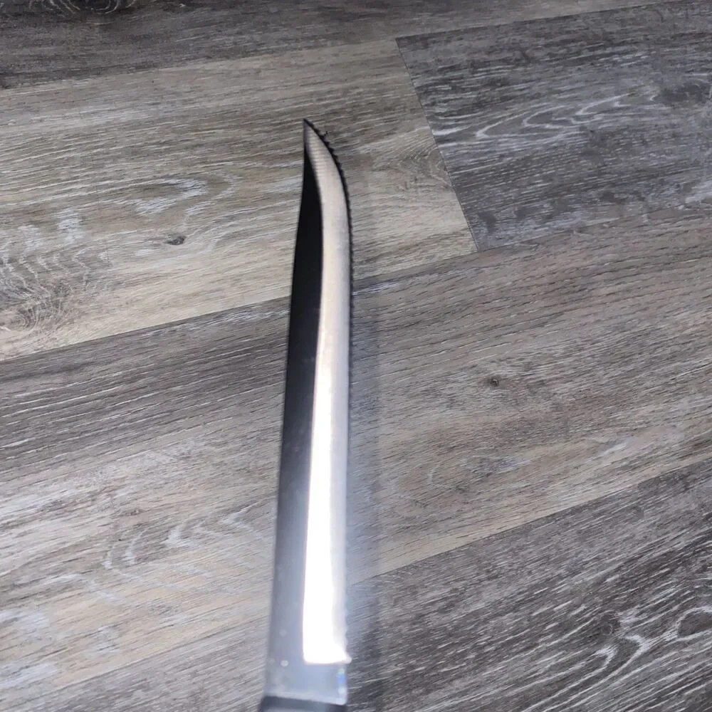 Vintage Cutco 1729 JI Carver Knife Serrated Edge With Classic Dark Brown Handle